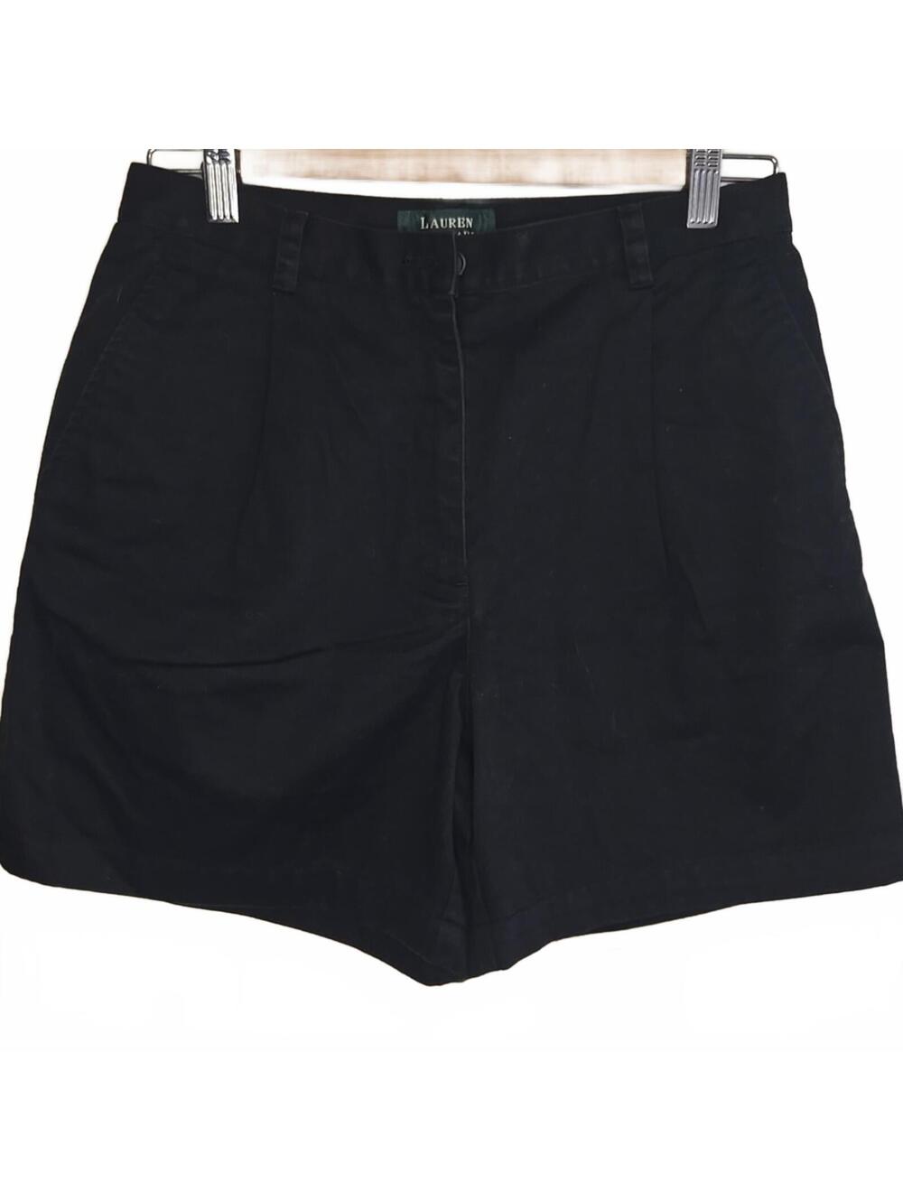 Lauren Ralph Lauren Petite Black Cotton Shorts Size 8P